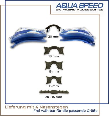 Плавальні окуляри Aqua Speed LUMINA з діоптріями для дорослих, індивідуальний підбір лінз для короткозорості, azure dotted, прозорі