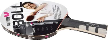 Професійна ракетка для настільного тенісу Butterfly Timo Boll Black 85030 з ITTF сертифікованою накладкою Wakaba, анатомічною ручкою та 3 м'ячами