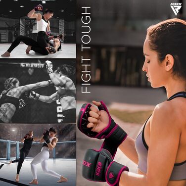 RDX MMA рукавички для бойових мистецтв, рожеві, XS-S, шкіра Maya Hide, для греплінгу, спарингу, муай тай, кікбоксингу, фріфайту та боксу