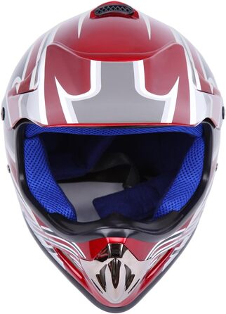 Шолом Samger DOT для дітей та підлітків, Motocross, Off Road, Dirt Bike, ATV, мотоциклетний, комплект з рукавичками та окулярами (L, Червоний)