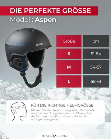 Шолом для гірських лиж та сноуборду Black Crevice Aspen, легкий Inmould, регульований RFS-система, чорний, розмір L (58-61 см)