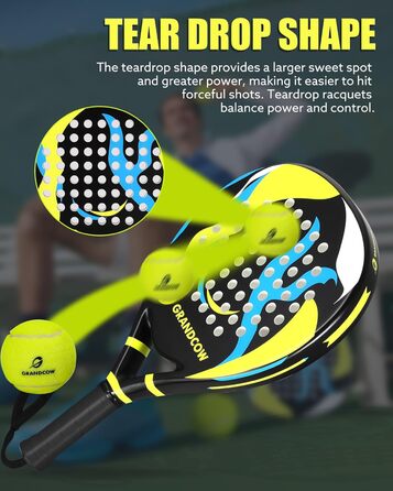 Ракетка для падел карбонова Power Lite Pop Tennis (2 шт) чорна