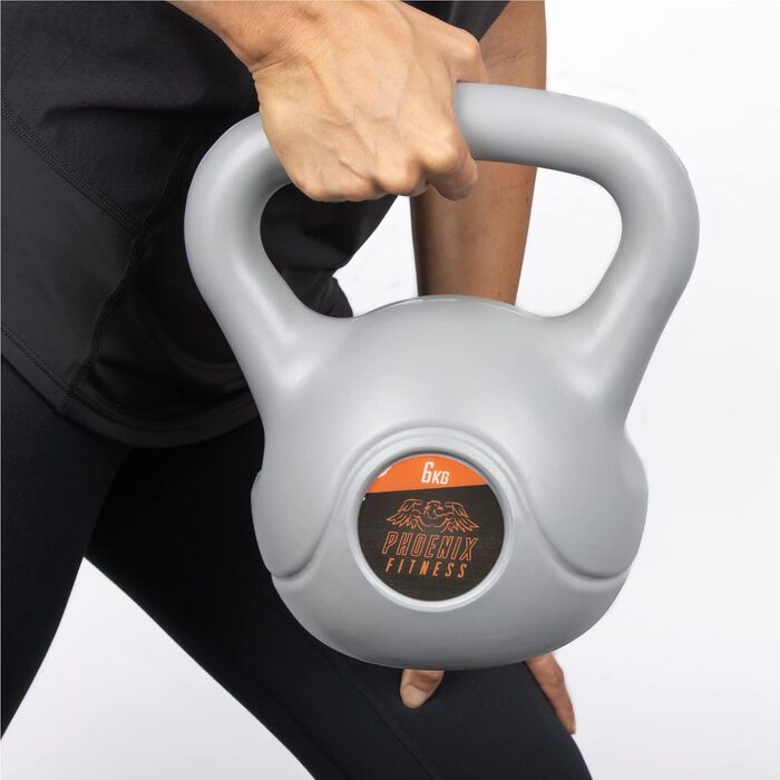 Гиря Phoenix Fitness вінілова для силових і кардіо тренувань, для дому та спортзалу