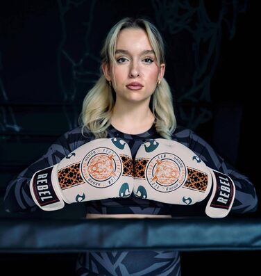Боксерські рукавички Rebel Tiger PRO з натуральної шкіри для чоловіків і жінок, для боксу, ММА, муай-тай, кікбоксингу, бойових мистецтв, 08-16 унцій