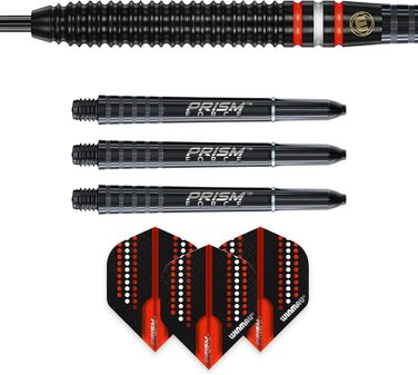 Дротики WINMAU Pro-Line Profi Wolfram для дартсу, сталевий наконечник, комплект з оперенням та стрижнями