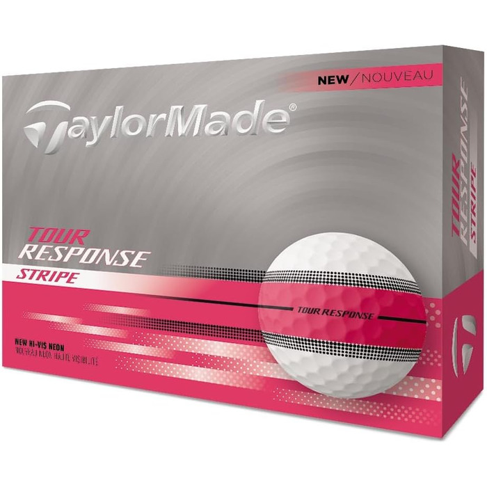 Гольф-кулі TaylorMade Tour Response (рожеві смуги, 2025)