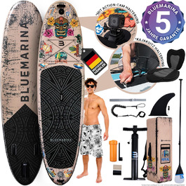 Надувна SUP-дошка Bluemarina Ariki Tiki 325x86x15 см, 5 років гарантії, комплект для сапбордингу, вантажопідйомність до 140 кг