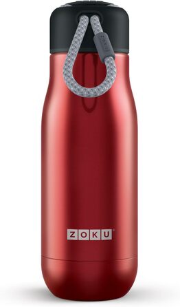 Пляшка для води Zoku 350 мл, червона, нержавіюча сталь