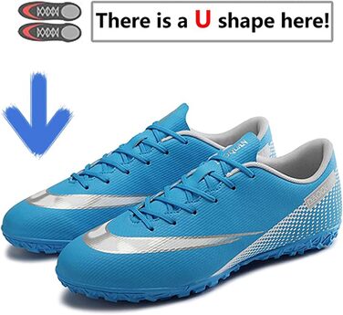 Дитячі футбольні бутси для хлопчиків та дівчаток, Indoor/Outdoor, Anti-Slip, з амортизацією, розмір 33 EU, блакитні