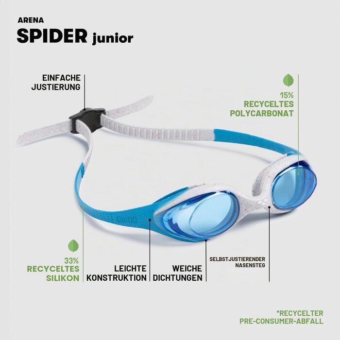 Окуляри для плавання ARENA Spider Junior Mirror (Рожево-сірі, Недзеркальні лінзи, Нова версія) - для дітей