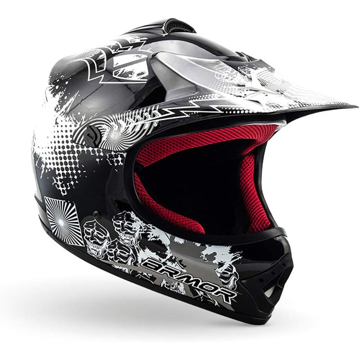 Шолом мотоциклетний ARMOR HELMETS AKC-49 'Black' для мотокросу, MTB, BMX, Downhill, Enduro. Розмір L (57-58 см).