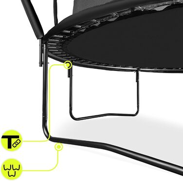 Трамплін гірчастий Hypermotion Outdoor для дітей 244/305/366/430/487 см - Швидковисихаючий, водонепроникний, чудова пружність, для саду (діаметр 244/305/366/430/487 см)