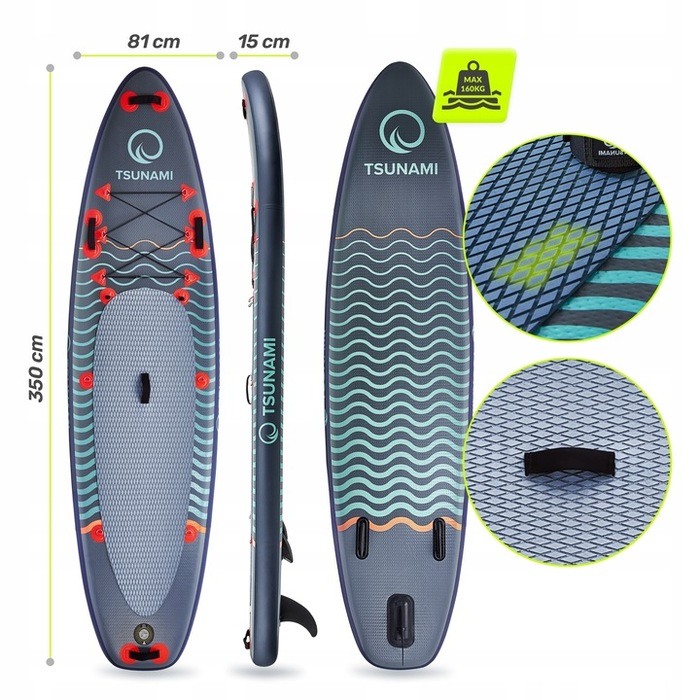 Надувна SUP-дошка TSUNAMI Wave T03 (350 см) з веслом та сидінням