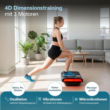 Платформа вібрації Skandika 4D V3000 Plus | Віброплатформа для дому, 60 рівнів, 3+1 програми, до 150 кг