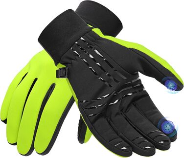 Зимові рукавички для велоспорту та катання на лижах з сенсорним екраном, вітрозахисні, теплі, зелені, XL
