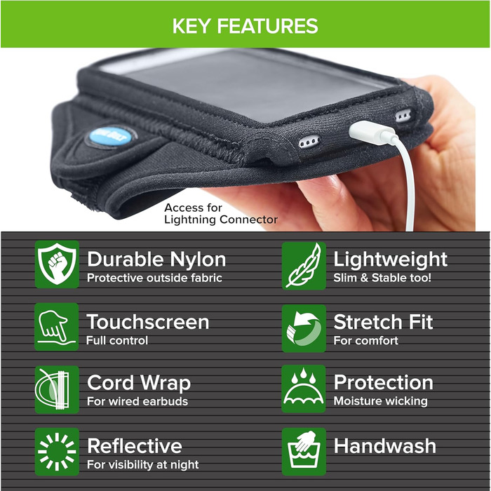 Браслет-тримач для телефону Tune Belt AB91 (iPhone 16/15/14/13/12, 11-16 Pro, 16e, Galaxy S24/S23) - Чорний