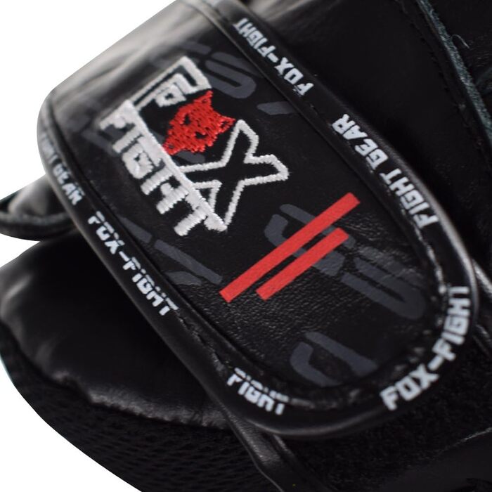 Преміум шкіряні лапи FOX-FIGHT GS7 для боксу, MMA, кікбоксингу, тренувальні ударні подушки, чорні