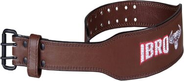 Шкіряний пояс для важкої атлетики IBRO, 7 мм, для чоловіків, присідання, станова тяга, силові тренування, бодібілдинг, міцна сталева пряжка, комфортне важке підняття, підтримує спину коричневий Small