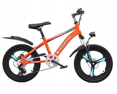 Дитячий велосипед 16 дюймів з дисковими гальмами, допоміжними колесами, амортизатором, захисним кожухом та LED-ліхтариком