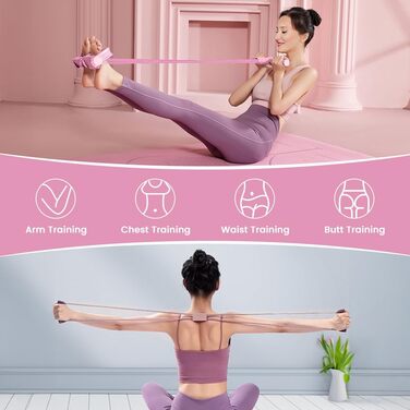 Pilates Ring набір 38 см (Рожевий) з ручками, 6 предметів для йоги, фітнесу, пресу, стегон, ніг