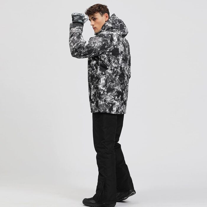 Чоловічий комплект гірськолижний: куртка та штани HOTIAN, комплект для сноуборду, чорний, XL, водонепроникний, вітронепроникний