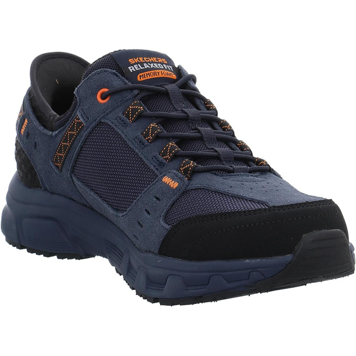 Чоловічі кросівки Skechers Oak Canyon Consistent Winne Hands Free - Navy Leather Textile Orange Trim