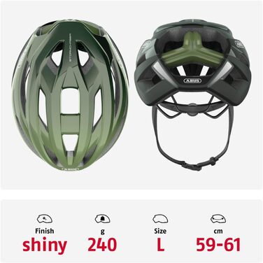ABUS StormChaser шолом для шосе, зелений (опаловий), L (59-61 см) - для професійного велоспорту, чоловічий/жіночий