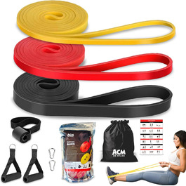 Еластичні стрічки для м'язів ACM, 3 рівні + анкер, домашня гімнастика, фітнес-стрічки, набір BE багатокольоровий