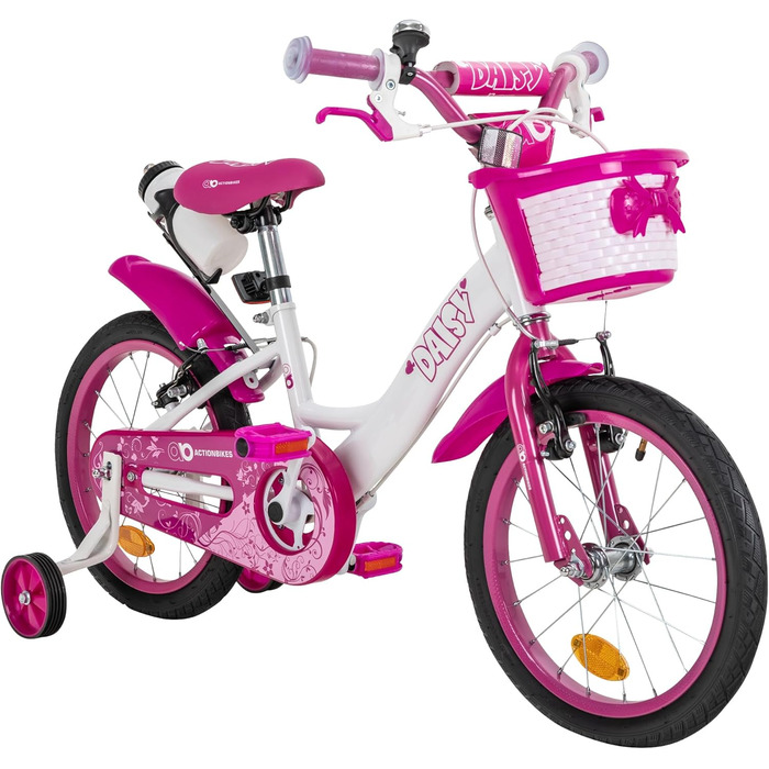 Дитячий велосипед Actionbikes Daisy 12/16/20 дюймів, V-гальма, для дівчаток і хлопчиків, з крилами, від 2 до 9 років
