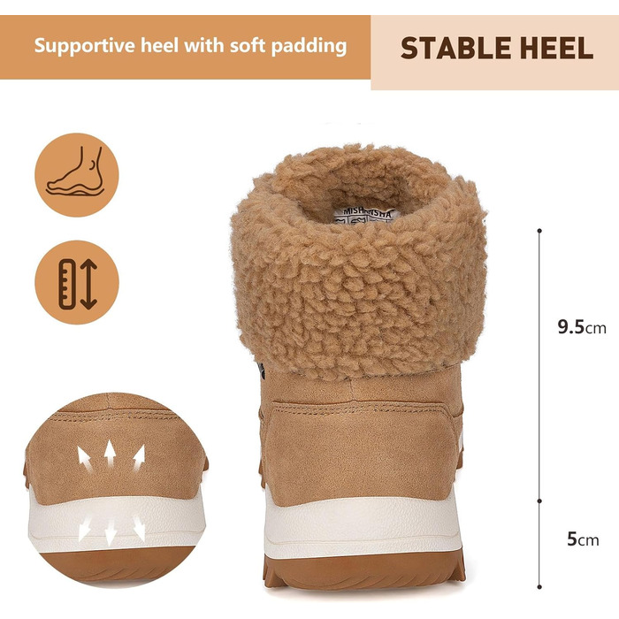 Чобітки жіночі зимові Mishansha, утеплені, неслизькі, розмір 36-42 (колір: коричневий, 40 EU)
