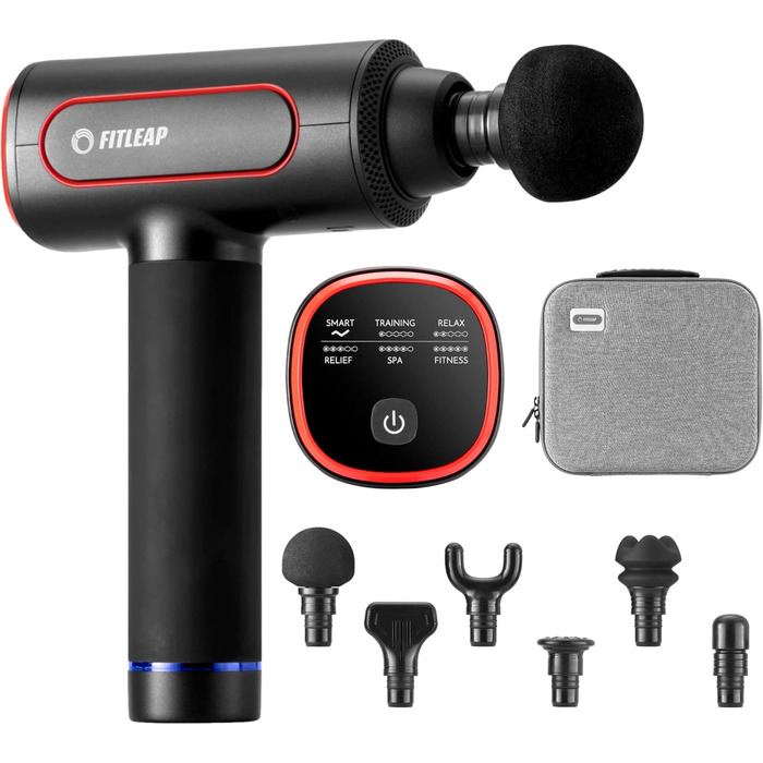Масажний пістолет Fitleap Pro з 6 насадками та 6 режимами, 3200 об/хв, USB-C, для масажу м'язів шиї, спини, плечей і ніг