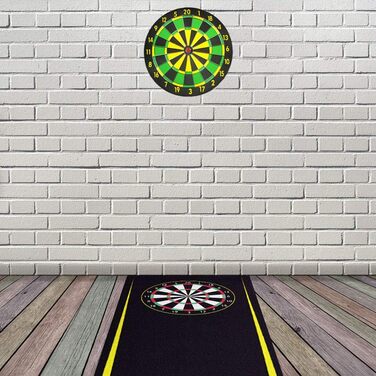Dart-килимок Kingpower для турнірів, жовтий, 237x80 см, захист підлоги, аксесуари для дартсу, килимок із лінією кидка, дизайн 03
