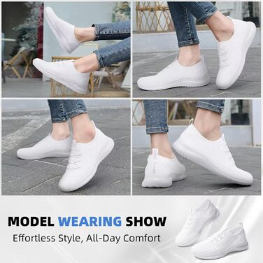 Жіночі кеди TIOSEBON slip-on, білі, розмір 43 EU - легкі кросівки для спорту та прогулянок