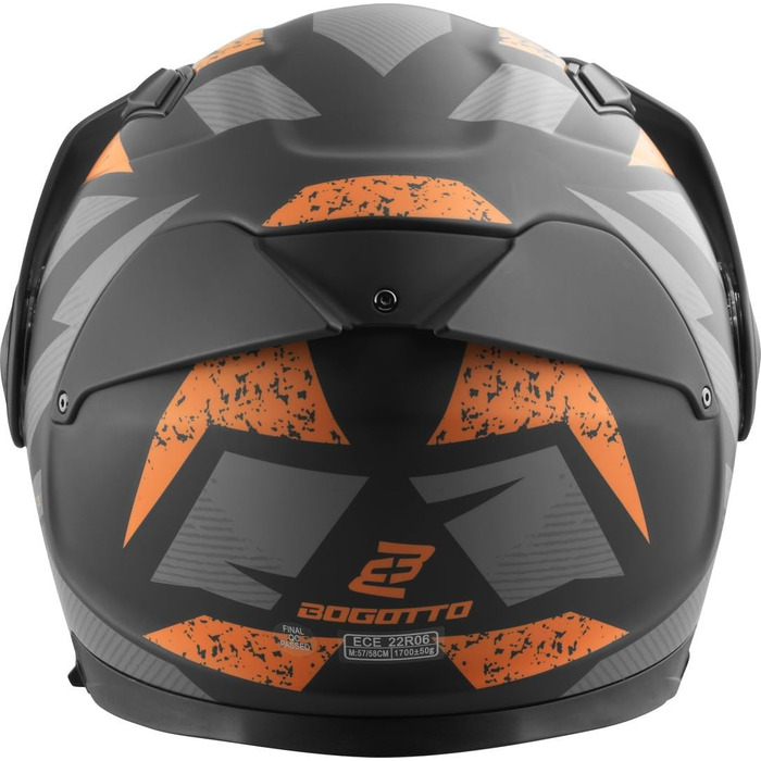 Шолом мотоциклетний Bogotto FG-102 Safari Enduro, склопластик, XXL, чорний/сірий/помаранчевий