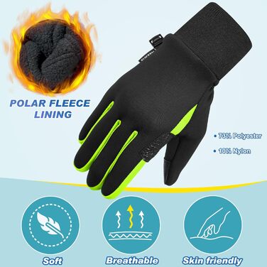 Дитячі рукавички Sukeen Softshell, теплі вело-рукавички, вітростійкі рукавички для їзди на велосипеді, антиковзні рукавички для верхової їзди, спортивні рукавички для активного відпочинку для хлопчиків та дівчаток (M, Чорний-Зелений)