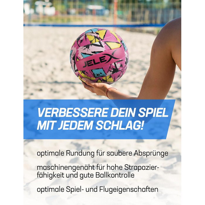 JELEX Волейбольний м'яч для пляжного волейболу, розмір 5, для гри в приміщенні та на вулиці, підходить для початківців, професіоналів, підлітків та дорослих, тренувальний м'яч, зелений