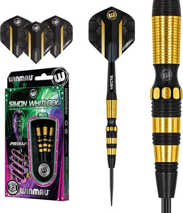 WINMAU Simon Whitlock Спеціальна серія 22г професійні дартси з вольфраму зі сталевим наконечником, комплект з оперенням і стрижнями