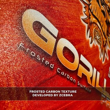 Піклбол ракетка ZCEBRA Gorilla Pro Orange, графіт-карбон, 16 мм, поліпропілен, текстурована, з чохлом