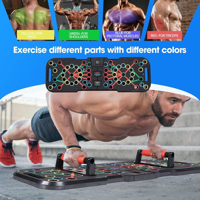 Дошка для віджимань 14 в 1: тренажер для фітнесу та силових тренувань вдома