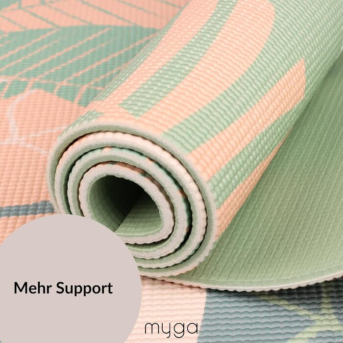 Йога-мат Myga 6 мм, нековзкий, легкий, для йоги, пілатесу, медитації та фітнесу, 173×61 см