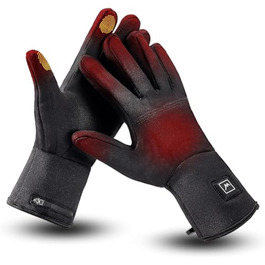 Гріючі рукавички для жінок та чоловіків, акумуляторні, проти артриту та хвороби Рейно, ідеальні для катання на лижах, сноуборді, велосипеді, піших прогулянок, M/L, чорні