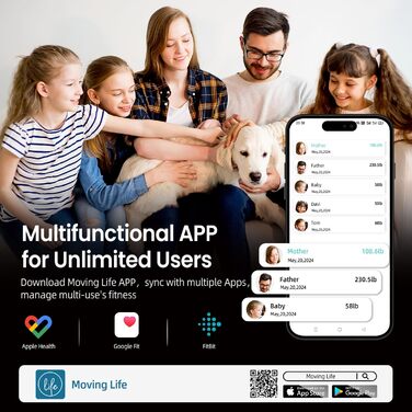 Розумні ваги TIPRE для аналізу складу тіла: 8 електродів, цифровий вимір ваги, жиру та BMI, Bluetooth-монітор здоров'я