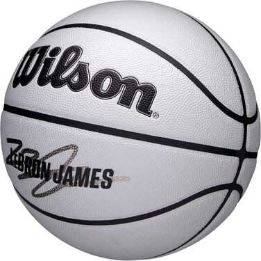 Баскетбольний м'яч Wilson NBA Player Icon UV James Design, сірий, розмір 7, з UV-захистом та текстурою Pure Feel