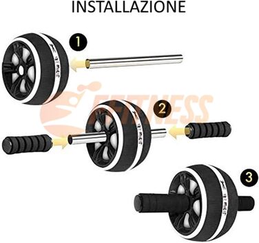 Аб ролер Fitness AB ROLLER для чоловіків: тренажер для пресу, рук, спини та плечей | Домашні тренування для зміцнення м'язів