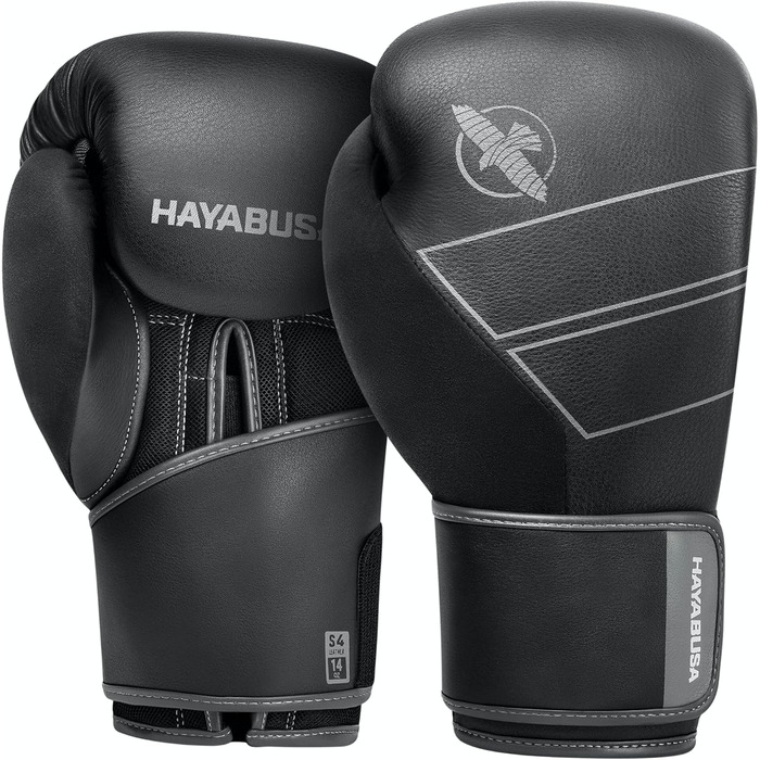 Боксерські рукавички Hayabusa S4 для чоловіків та жінок, шкіряні, 12 oz, чорні