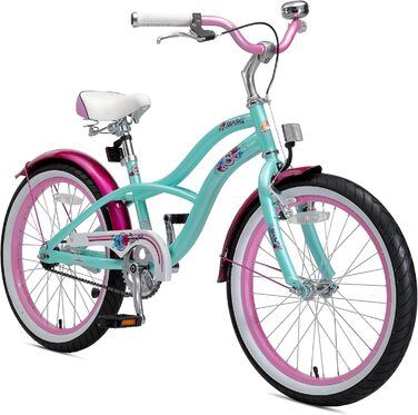 Дитяче велосипед BIKESTAR 20/24 дюйми для хлопчиків та дівчаток (від 6 років) | Велосипед крузер | Без ризику | Колір м'ятний