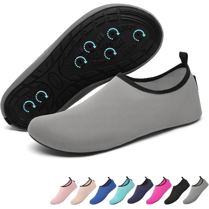 Шкарпетки для душу SAGUARO 7 отворів, швидко сохнуть, не слизькі, для чоловіків та жінок, розмір 36-47 (40/41 EU, сірий)