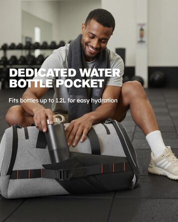 Спортивна сумка Tolaccea 47L з відділенням для взуття та мокрих речей - рюкзак, сумка для подорожей, фітнесу, тренувань (Сірий)