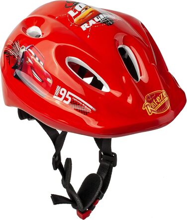 Дитячий велосипедний шолом Cars Lightning McQueen, розмір 52-56 см, регульований, TÜV сертифікат, для дітей 3-15 років, з можливістю персоналізації імені, alles-meine.de GmbH
