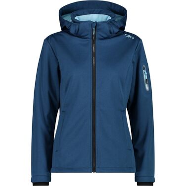 Жіноча куртка-вітровка CMP Softshell з капюшоном та блискавкою, колір Majolika Mel. (блакитний), розмір XS